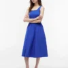 Vestido sin mangas midi de mezcla de tejidos Vestido sin mangas midi de mezcla de tejidos