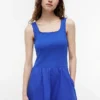 Vestido sin mangas midi de mezcla de tejidos Vestido sin mangas midi de mezcla de tejidos