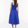 Vestido sin mangas midi de mezcla de tejidos Vestido sin mangas midi de mezcla de tejidos