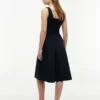 Vestido sin mangas midi de mezcla de tejidos Vestido sin mangas midi de mezcla de tejidos