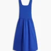 Vestido sin mangas midi de mezcla de tejidos Vestido sin mangas midi de mezcla de tejidos