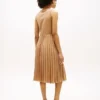 Vestido sin mangas plisado de mezcla de tejidos Vestido sin mangas plisado de mezcla de tejidos