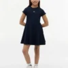 Vestido skater con logotipo de bandera en tonos para niña Vestido skater con logotipo de bandera en tonos para niña