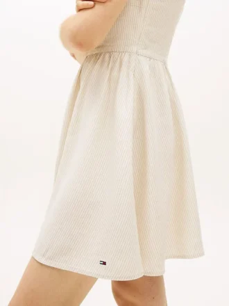 Vestido skater de mezcla de lino de Tommy Jeans