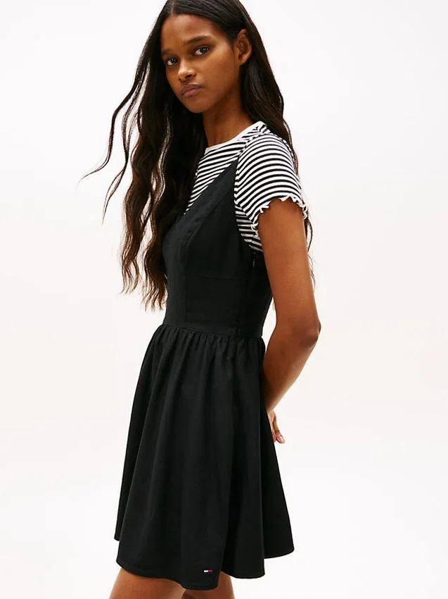 Vestido skater de mezcla de lino de Tommy Jeans Vestido skater de mezcla de lino de Tommy Jeans