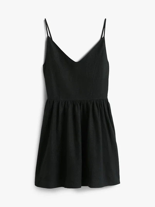Vestido skater de mezcla de lino de Tommy Jeans Vestido skater de mezcla de lino de Tommy Jeans