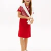 Vestido skater de polo elástico para niña