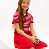 Vestido skater de polo elástico para niña