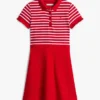 Vestido skater de polo elástico para niña