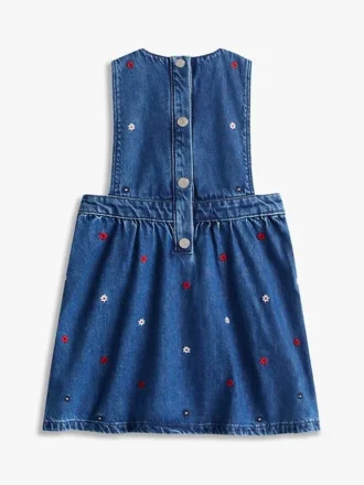 Vestido tipo jersey de denim con estampado floral para niña