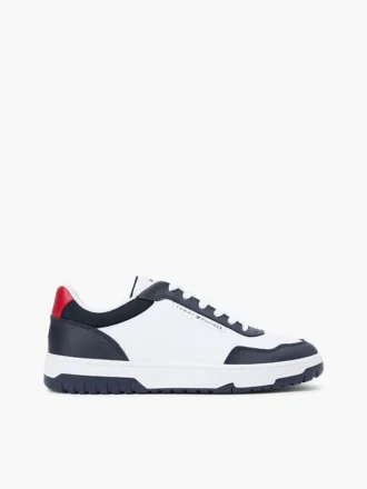 Zapatillas bajas de mezcla de piel