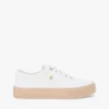 Zapatillas con plataforma de lona de texturas mixtas Zapatillas con plataforma de lona de texturas mixtas