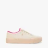 Zapatillas con plataforma de lona de texturas mixtas