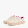 Zapatillas con plataforma de lona de texturas mixtas