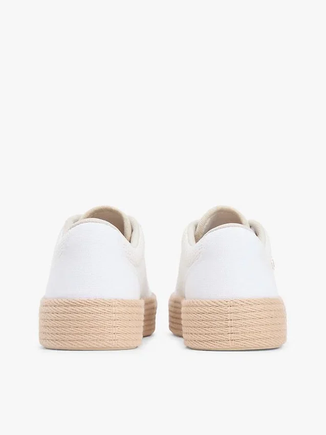 Zapatillas con plataforma de lona de texturas mixtas Zapatillas con plataforma de lona de texturas mixtas