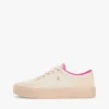 Zapatillas con plataforma de lona de texturas mixtas