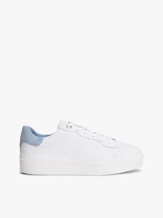 Zapatillas con plataforma de mezcla de piel