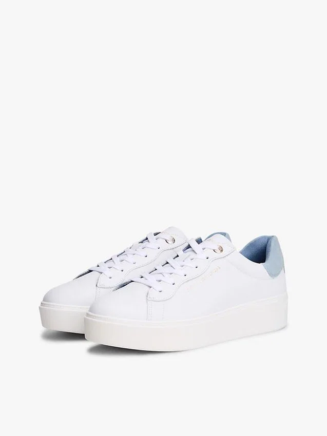 Zapatillas con plataforma de mezcla de piel Zapatillas con plataforma de mezcla de piel