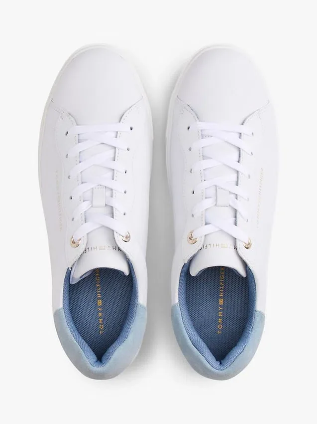 Zapatillas con plataforma de mezcla de piel Zapatillas con plataforma de mezcla de piel