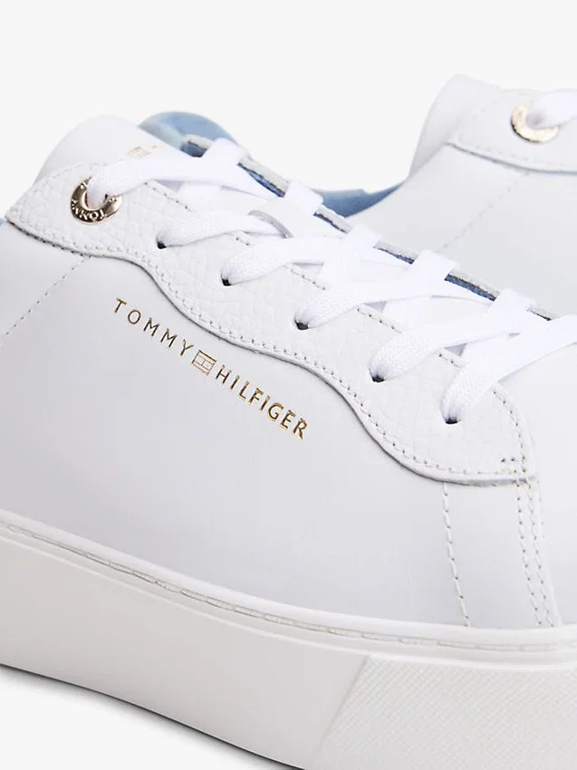 Zapatillas con plataforma de mezcla de piel Zapatillas con plataforma de mezcla de piel