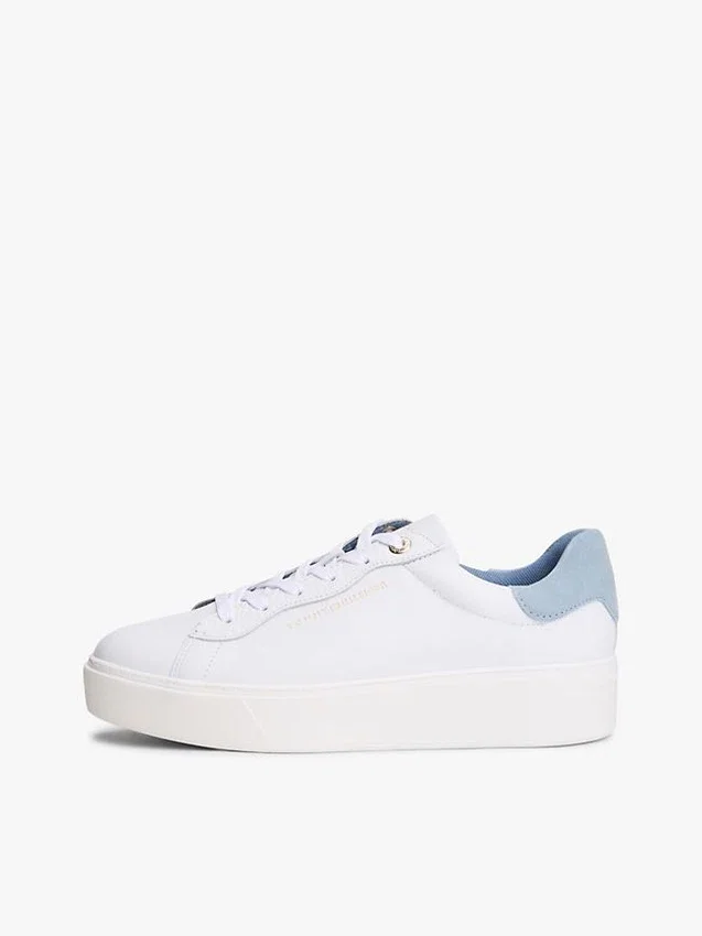Zapatillas con plataforma de mezcla de piel Zapatillas con plataforma de mezcla de piel