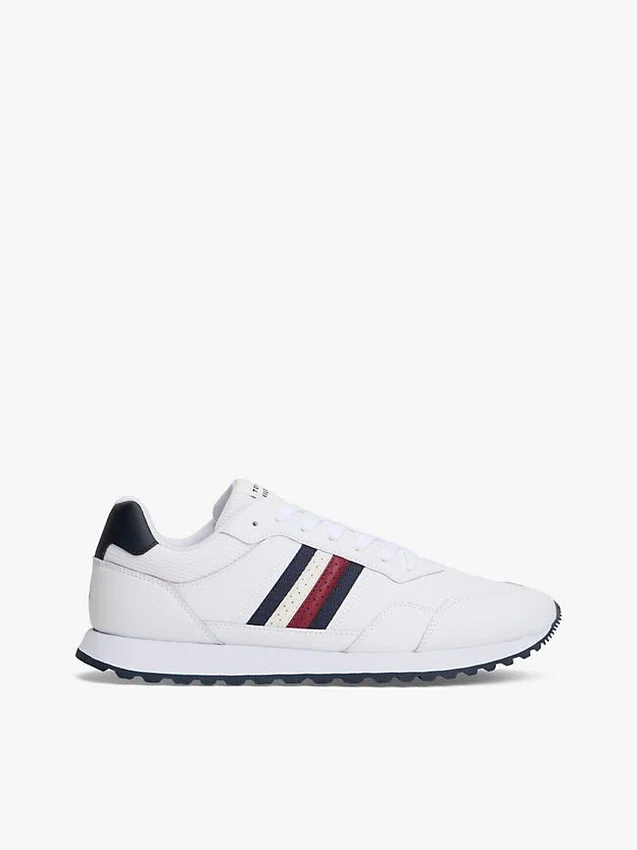 Zapatillas con rayas distintivas y mezcla de piel Zapatillas con rayas distintivas y mezcla de piel