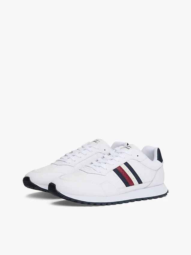 Zapatillas con rayas distintivas y mezcla de piel Zapatillas con rayas distintivas y mezcla de piel