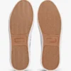 Zapatillas de cancha con textura granulada y logotipo metálico