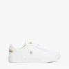 Zapatillas de cancha de piel con detalles metalizados Zapatillas de cancha de piel con detalles metalizados