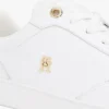 Zapatillas de cancha de piel con detalles metalizados Zapatillas de cancha de piel con detalles metalizados