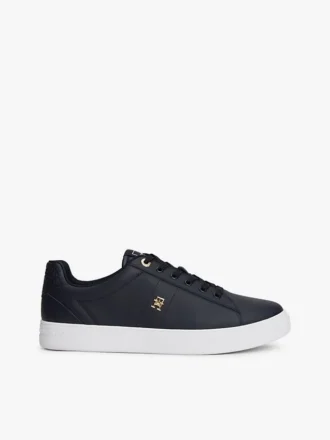 Zapatillas de corte bajo de piel con talón y monograma