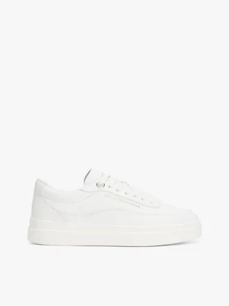 Zapatillas de corte con plataforma de piel