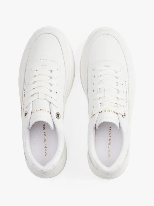 Zapatillas de corte con plataforma de piel Zapatillas de corte con plataforma de piel