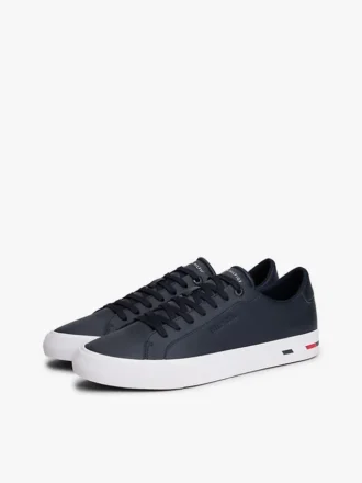 Zapatillas de cuero vulcanizado con rayas de bandera