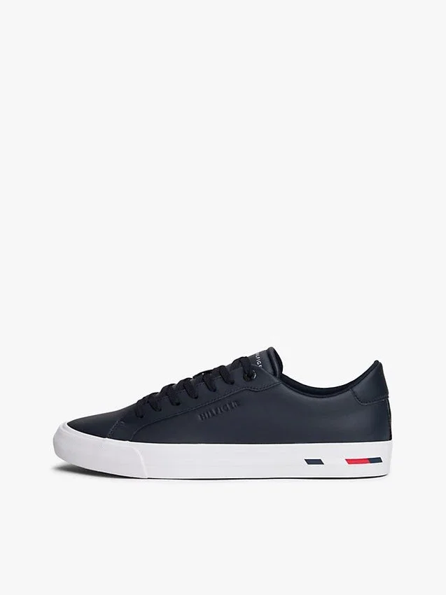 Zapatillas de cuero vulcanizado con rayas de bandera Zapatillas de cuero vulcanizado con rayas de bandera