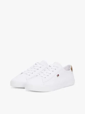 Zapatillas de lona con talón metalizado