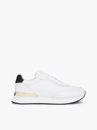 Zapatillas deportivas de piel con detalles metalizados